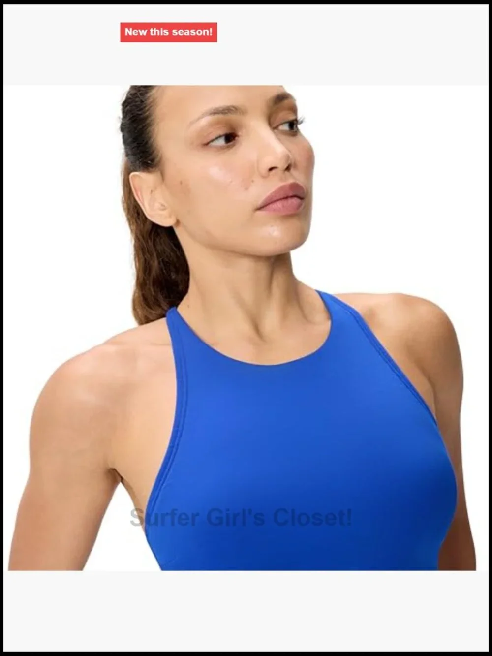 High Neck Tank Top Bikini Top with Removable Cups Chlorine Resistant